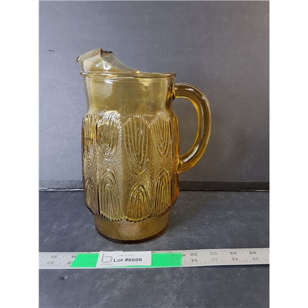 Amber Glass Pitcher 9.5"- No Lid
