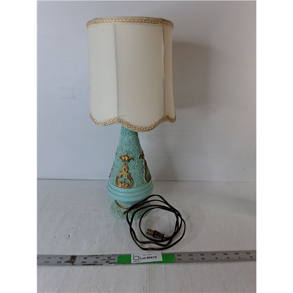 Ceramic Lamp with Bulb & Fabric Shade-Powers On 18.75", Pickup Preferred