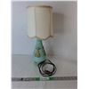 Image 1 : Ceramic Lamp with Bulb & Fabric Shade-Powers On 18.75", Pickup Preferred