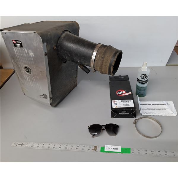 aFe Power Cold Air Intake System, Cleaning Agent, Hose Clamp, Sunglasses- Cannot Ship