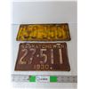 Image 1 : (2) Antique/Vintage Saskatchewan License Plates- 1923/30