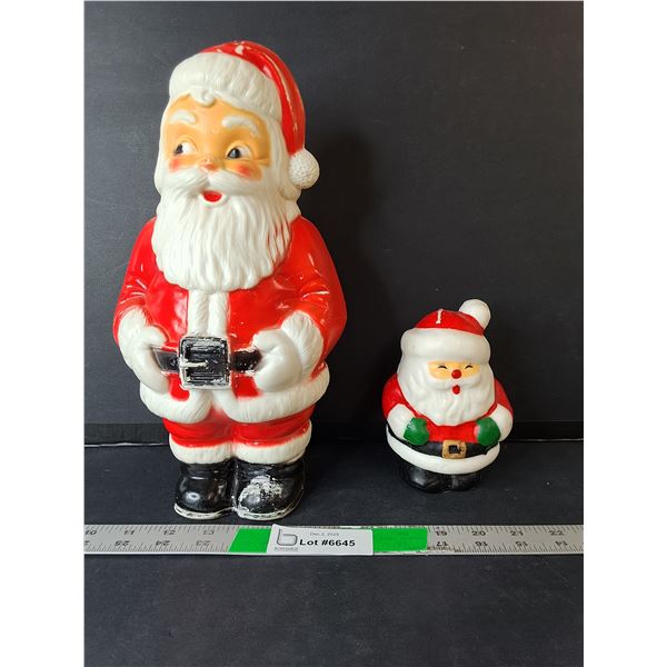 Santa Candle & Plastic Coinbank Up to 11.5"