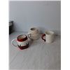 Image 3 : Christmas Lot- Ceramic Mugs, Creamer, Sugarbowl, Metal Mugtree