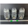 Image 1 : (3) Glass Santa Storage Jars 8"