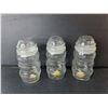 Image 2 : (3) Glass Santa Storage Jars 8"