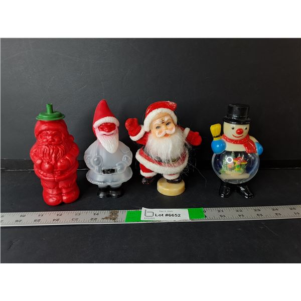 (4) Plastic Christmas Figurines Up to 5.75"