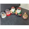 Image 2 : Christmas Lot- Santa Salt & Pepper Shakers, Snowglobes, Misc. As Is