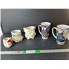 Image 1 : (4) Christmas Mugs Up to 6" & Sugarbowl
