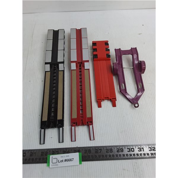 (4) Metal Toy Trailers - Longest 15"