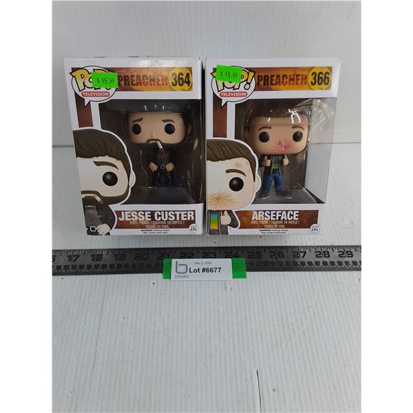 (2) Funko Pop In Box Preacher "Jesse Custer & "Arseface" Figures