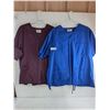 Image 1 : * (2) Pairs of 2-Piece XL Scrubs (Burgundy - Some Stains & Royal Blue)