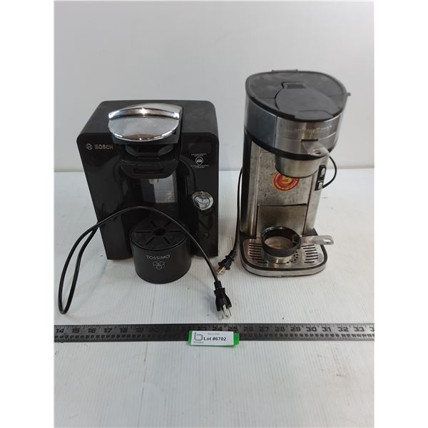 (2) Electric Coffee Makers (Bosch & Hamilton Beach) - Both Power On