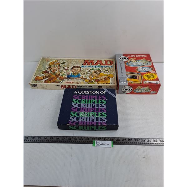 (3) Board Games (Mad Magazine, Family Feud DVD, Scruples)