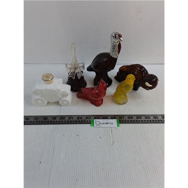 (6) Vintage Glass Avon Bottles