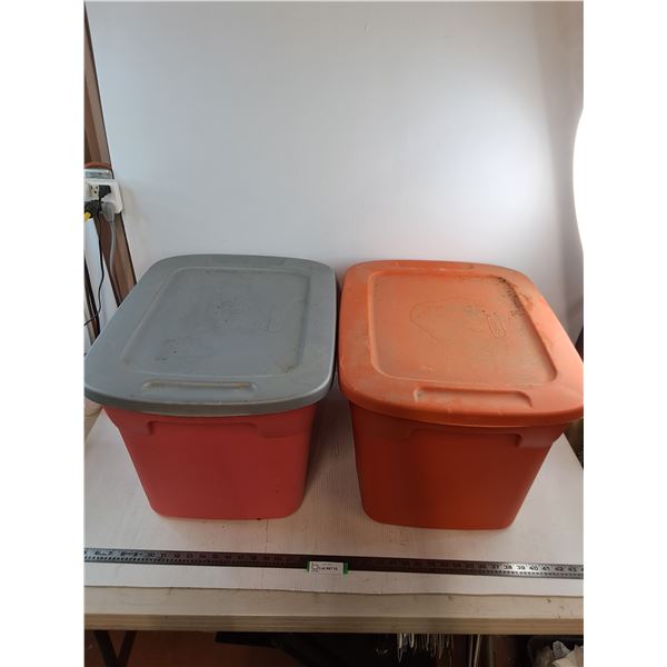 (2) Sterilite Storage Bins w/Lids - 15x20x15" - Pickup Only