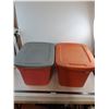 Image 1 : (2) Sterilite Storage Bins w/Lids - 15x20x15" - Pickup Only