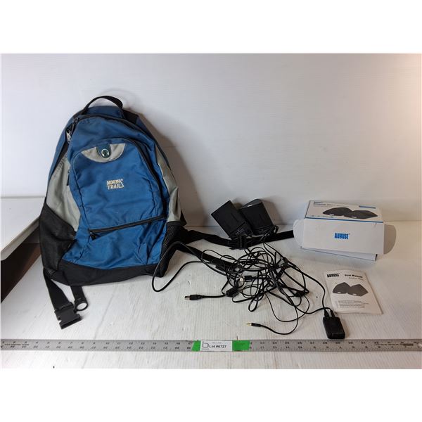 August Bluetooth Speakers-Untested & North Trail Backpack