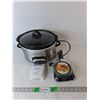 Image 1 : Electric Crockpot- Powers On & Mini Griddle/Saucepan - PICK UP
