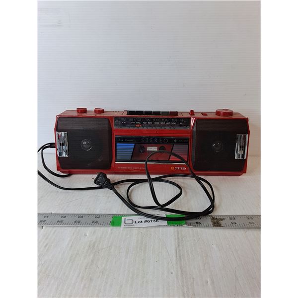 Citizen Tape Player/Radio/Recorder- Powers On