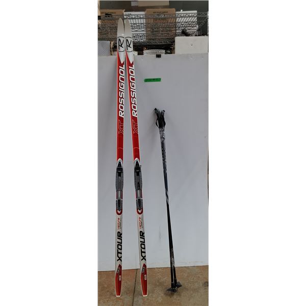 *Rossignol Waxless Cross Country Skis 193 cm & Swix Alu Touring Ski Poles 140 Cm, Cannot Ship