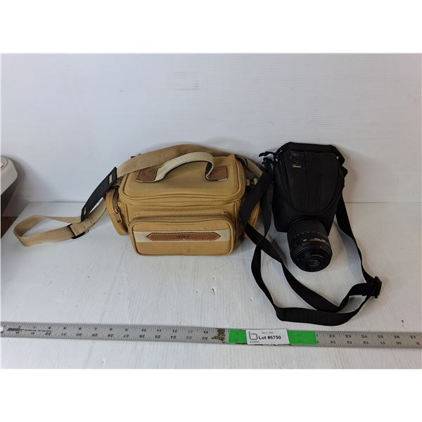 (2) Camera Bags & Nikon Lens