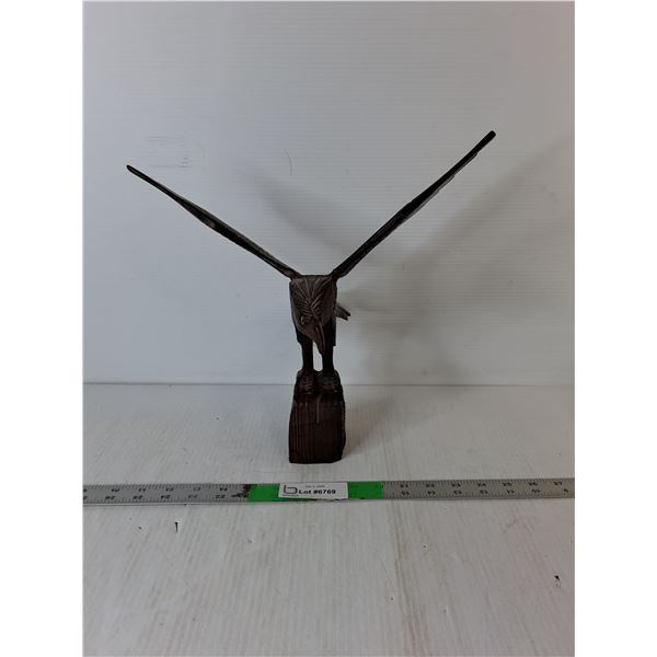 Wooden Eagle Figurine 13.5" Wide x 13' Tall