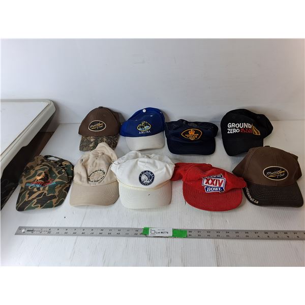 (9) Hats- Saskatoon Police, Ground Zero, Super Bowl 24, Misc.