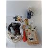 Image 2 : Ceramic Beer Stein 9", Wooden Slingshot & Clothespins, Cords, Misc.