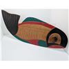 Image 1 : FOLK ART WOODEN BLACK-RED-GREEN FISH by Ron Smallwood