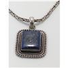 Image 2 : SILVER NECKLACE WITH SQUARE LAPIS LAZULI & TEARDROP PENDANTS