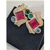 Image 3 : VINTAGE MULTICOLOUR SWAROVSKI CRYSTAL Earrings