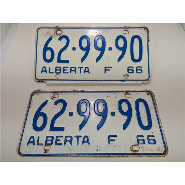 1966 ALBERTA - F LICENSE PLATE (PAIR)