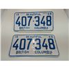 Image 1 : 1968 BC LICENSE PLATE (Pair)