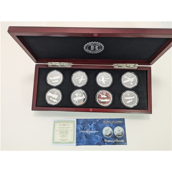 BRADFORD EXCHANGE WWII WARBIRDS SILVER DOLLAR COLLECTION