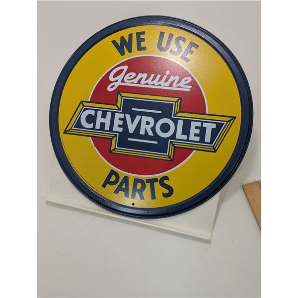 WE USE GENUINE CHEVY PARTS 12" SIGN