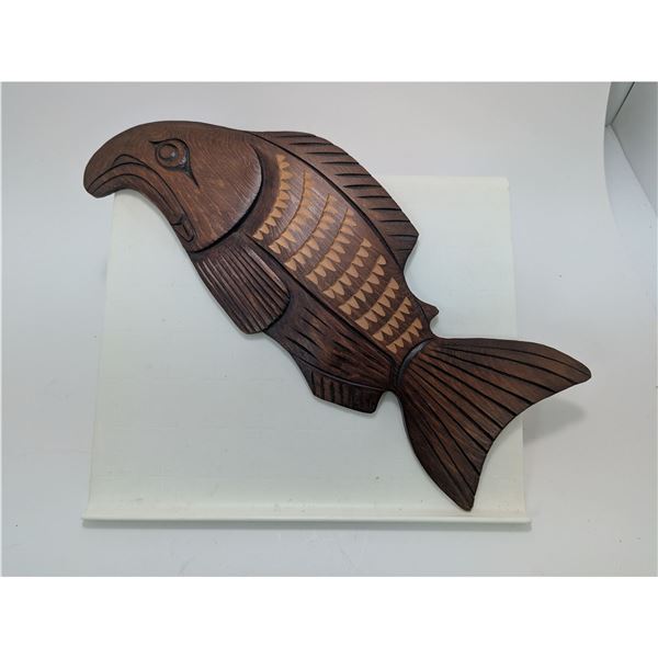 INDIGENOUS SALMON 12" CARVING BY MATTHEW BAKER