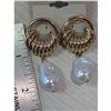Image 2 : BAROQUE PEARL 2" LONG PIERCED EARRINGS