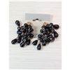 Image 1 : VINTAGE 1950'S BLACK BEADED CLIP-ON EARRINGS