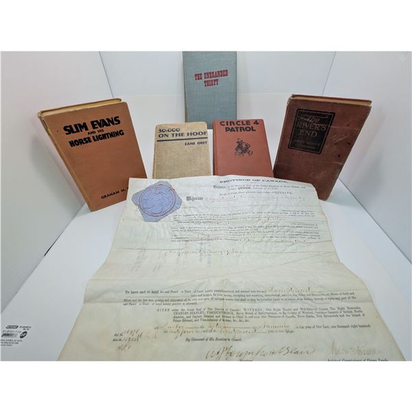 ANTIQUARIAN Western Novels & ANTIQUE SALE DOCUMENT