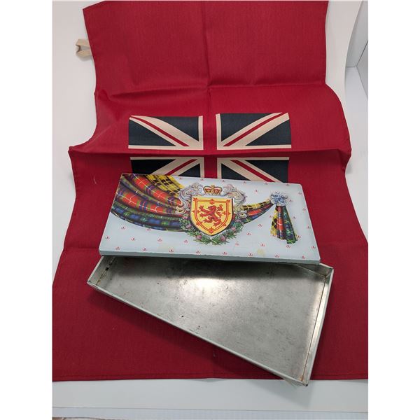 HUNTLEY & PALMER'S BISCUIT TIN & UNION JACK TEA TOWEL