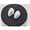 Image 1 : EGG SHAPED STERLING SILVER CUFFLINKS