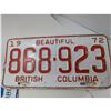 Image 2 : 1972 BC LICENSE PLATES