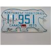 Image 1 : 1975 NORTHWEST TERRITORIES LICENSE PLATE