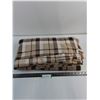 Image 1 : Brown/Beige/Cream Checkered Blanket - 84" x 88" Approx