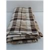 Image 3 : Brown/Beige/Cream Checkered Blanket - 84" x 88" Approx