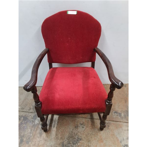 * Vintage Red Empire Style Arm Chair - Pickup Only