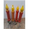 Image 1 : * (4) Blow-Mold Electrifed Noel Candles (2 Working) - 40" High - Pickup Only