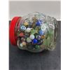 Image 3 : Large Quantity of Glass Marbles in Kraft Peanut Butter Jar