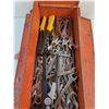 Image 3 : Metal Tool Box (20" Length) w/Contents (Wrenches, Pliers, Rivet Gun, Misc.) - Pickup Only