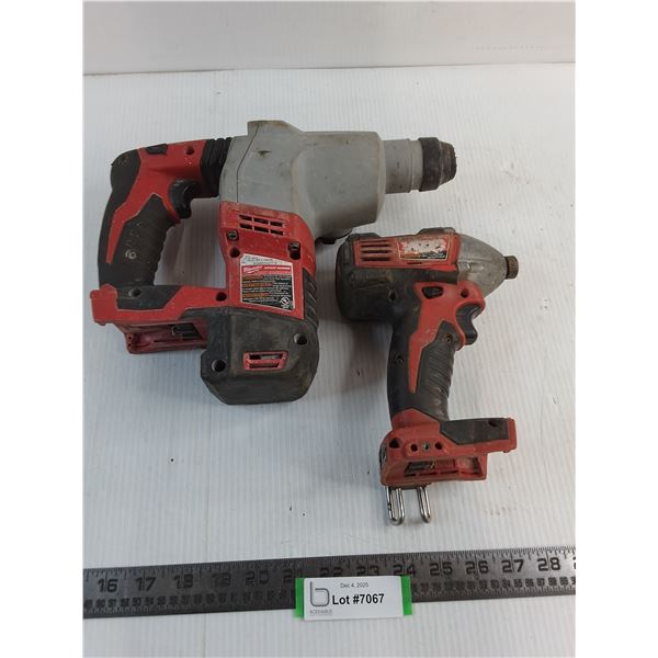 (2) Milwaukee Cordless Drills - No Batteries - Untested, As is